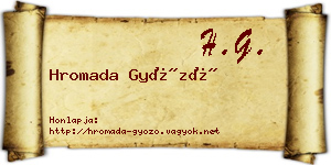 Hromada Győző névjegykártya